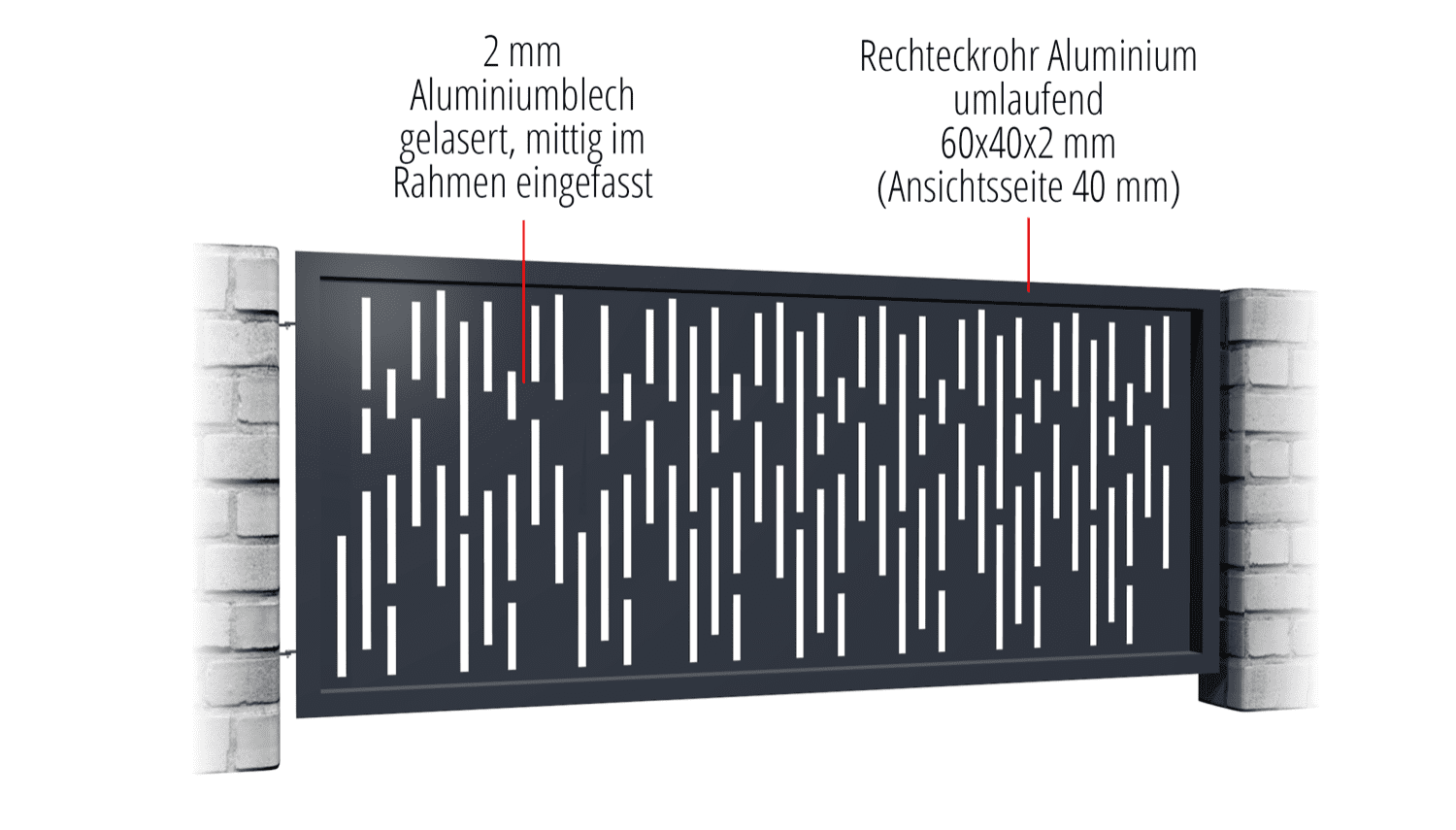 Gartenzaun Alu Laserschnitt Design SF VE