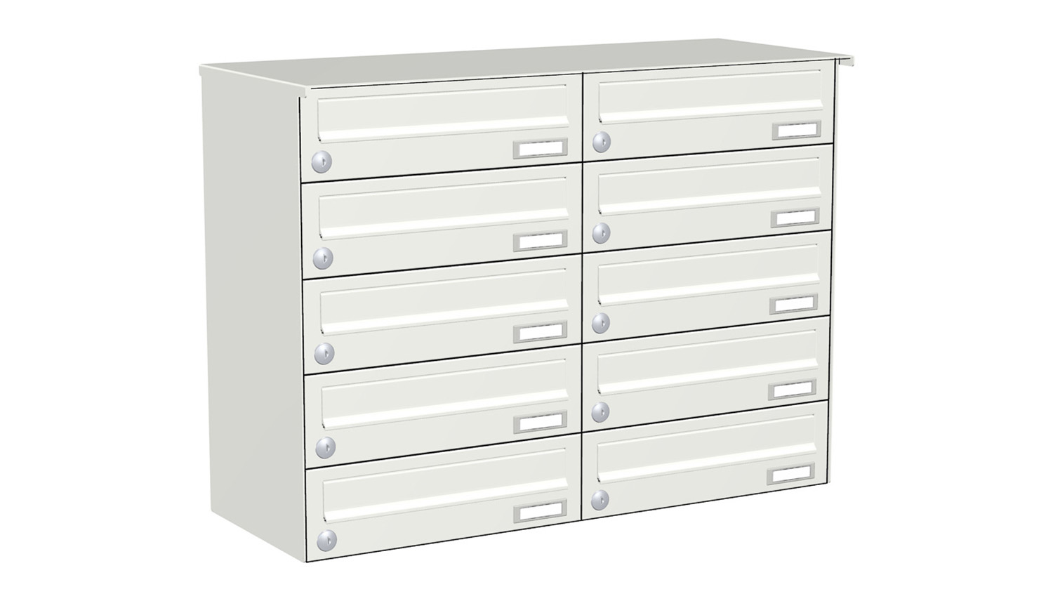 Briefkastenanlage | Aufputz | 10-fach | Waagerecht | Farbe