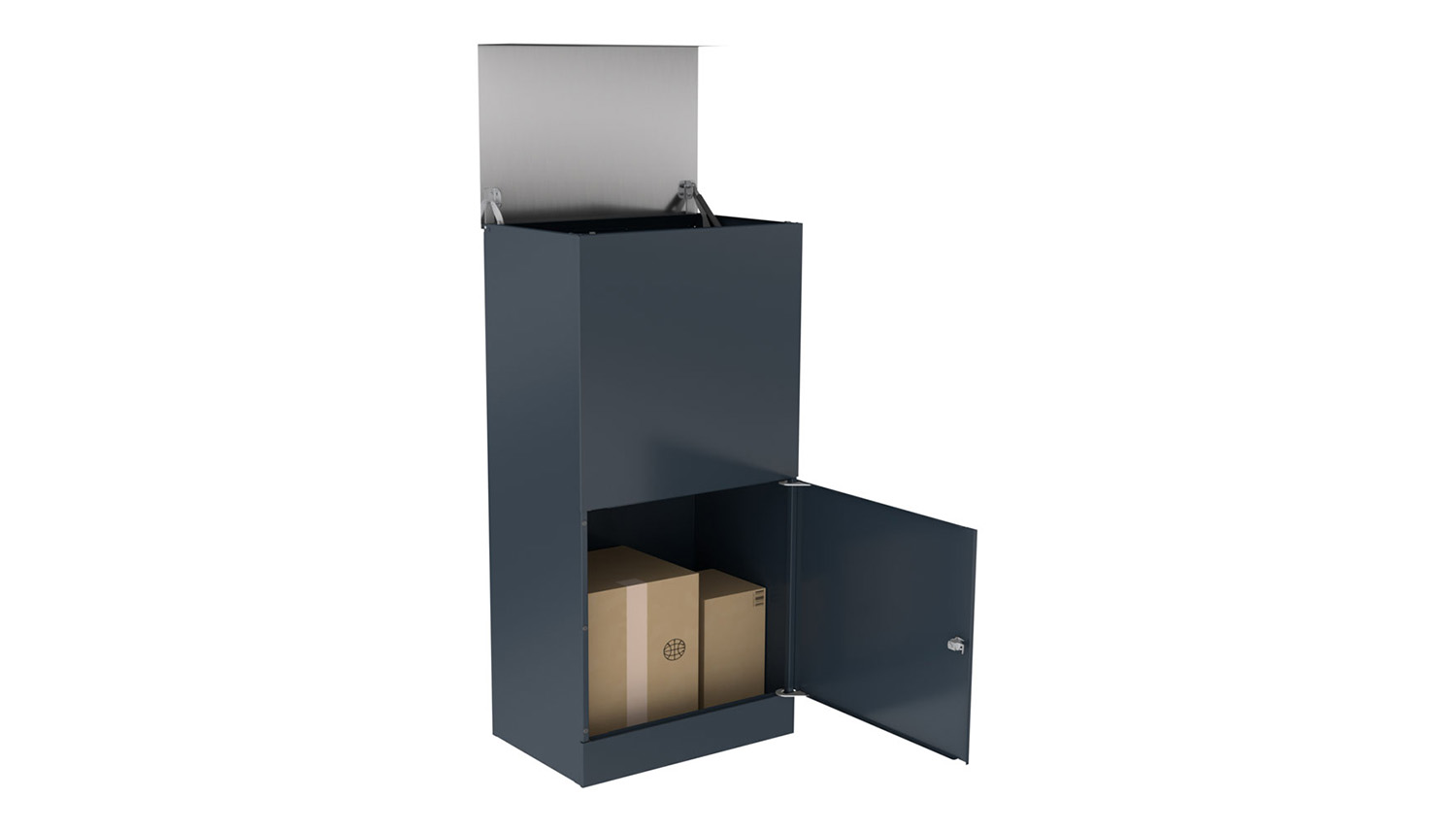 Paketbox Metall Montreal von KNOBLOCH mit Edelstahl-Klappe