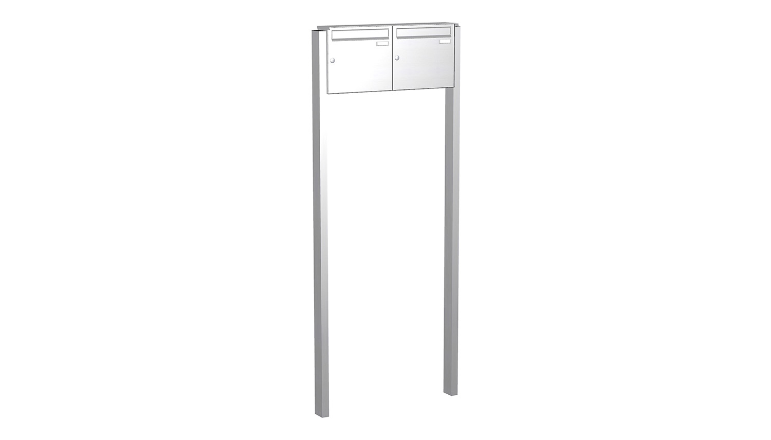 Briefkastenanlage | Freistehend | 2-fach | Senkrecht | Edelstahl
