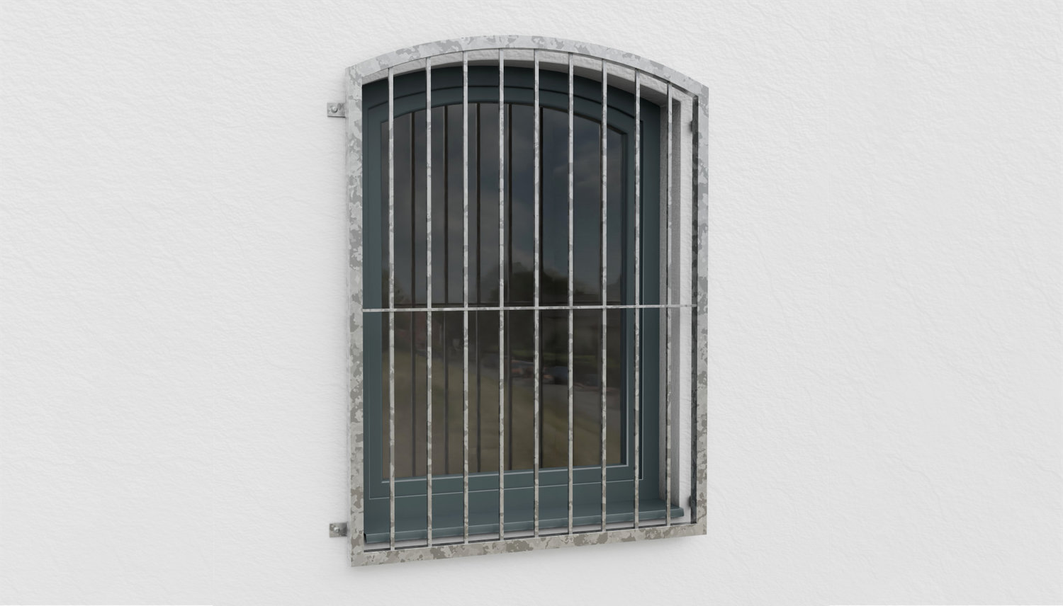 Fenstergitter verzinkt Vertikalstab Oberbogen 