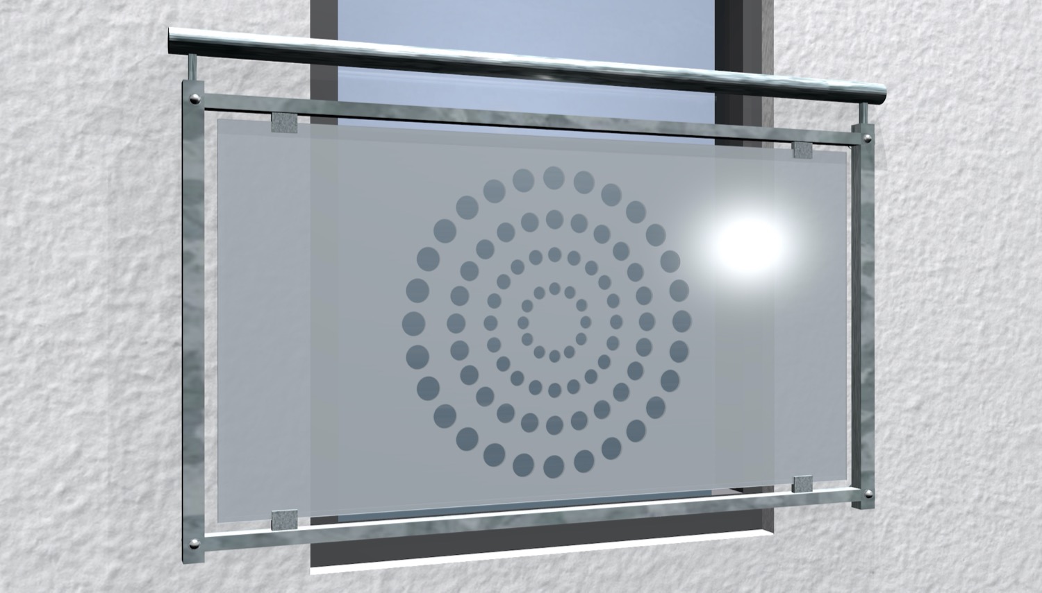 Französischer Balkon verzinkt Designglas KR