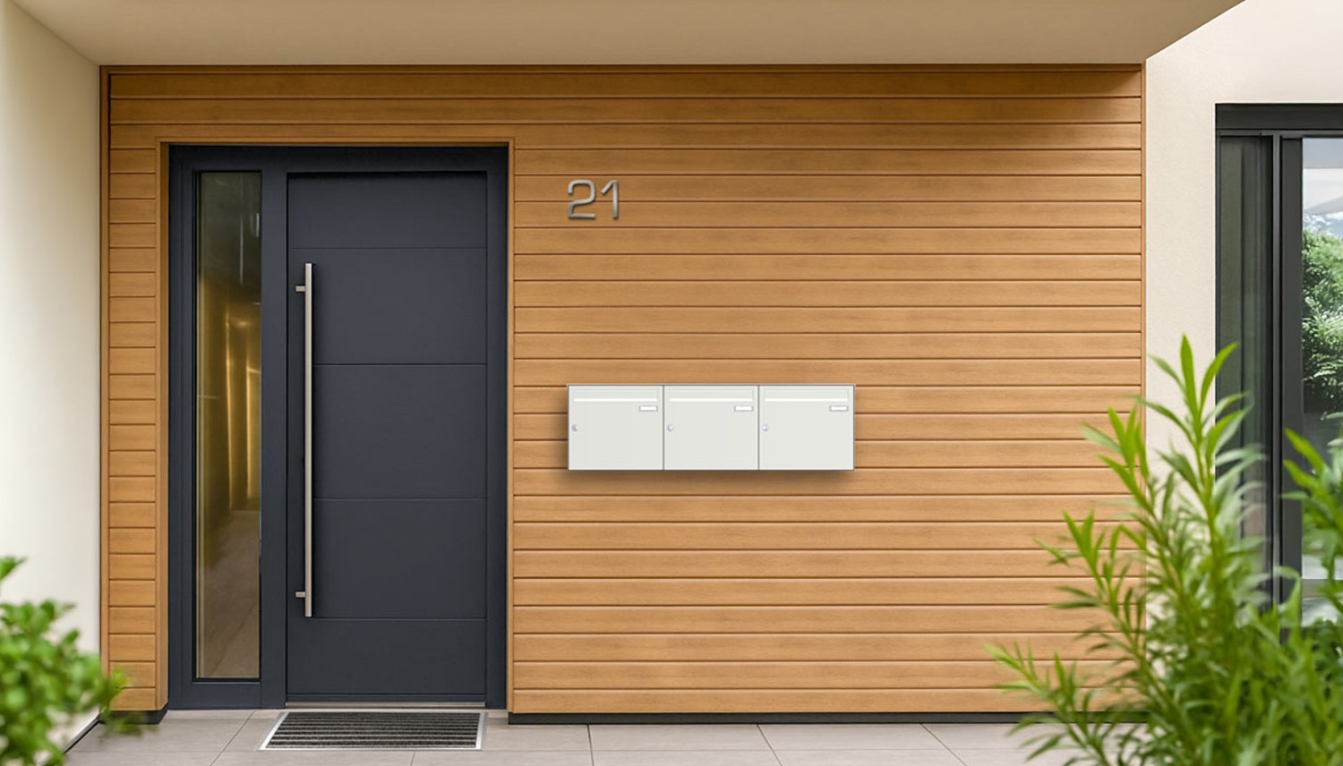 Briefkastenanlage | Aufputz | 3-fach | Senkrecht | Farbe