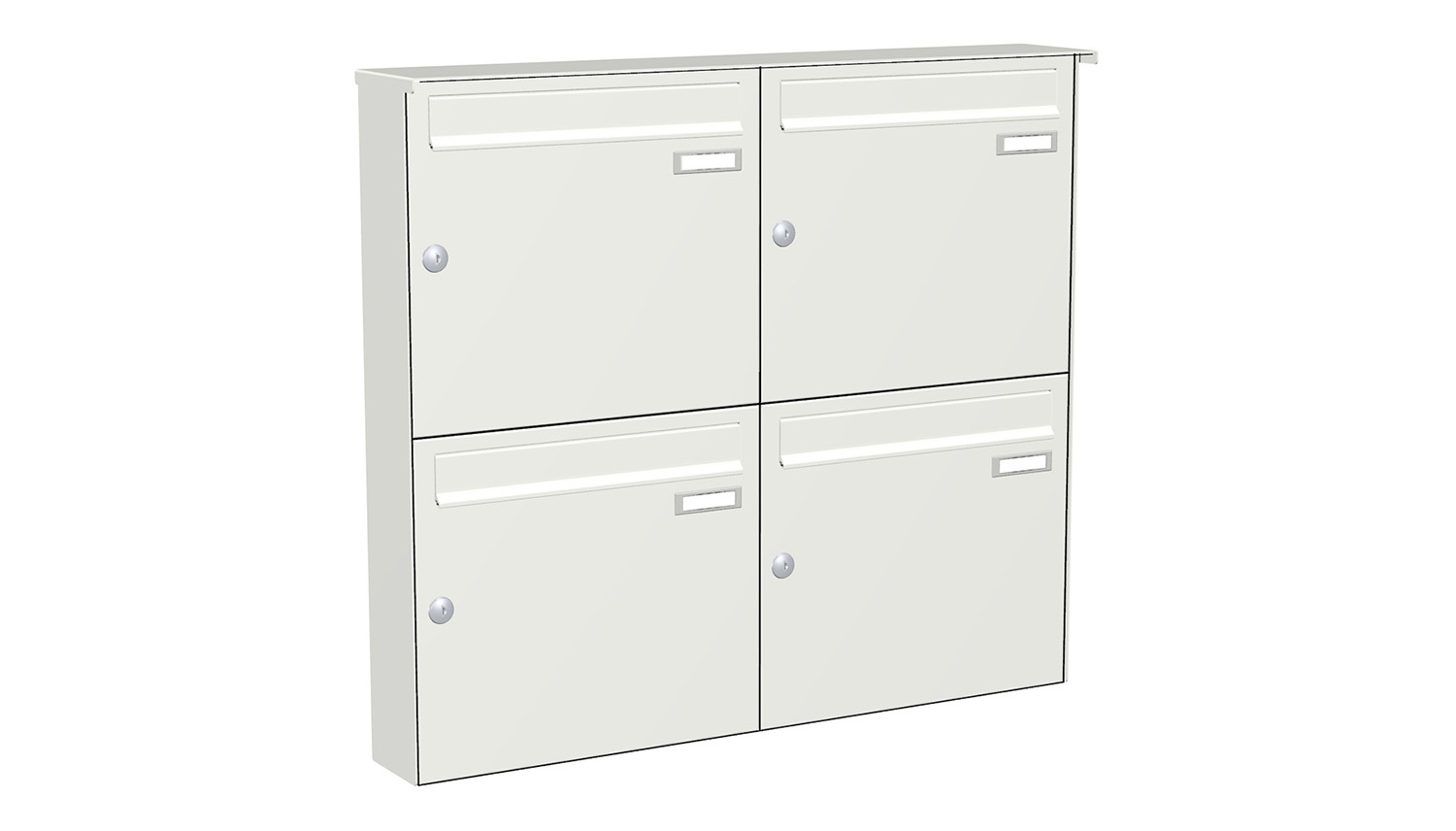 Briefkastenanlage | Aufputz | 4-fach | Senkrecht | Farbe