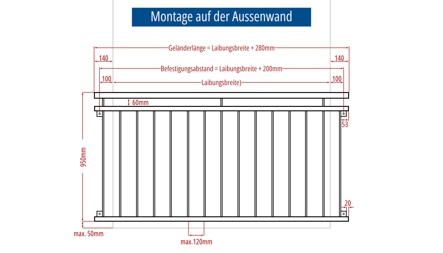 Französischer Balkon verzinkt Standard
