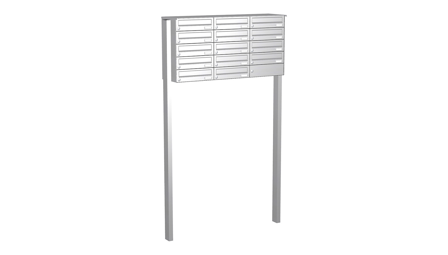 Briefkastenanlage | Freistehend | 14-fach | Waagerecht | Edelstahl