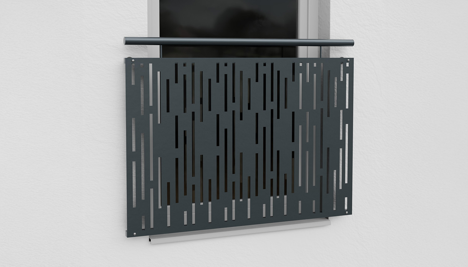 Französischer Balkon verzinkt Designblech Streifen vertikal