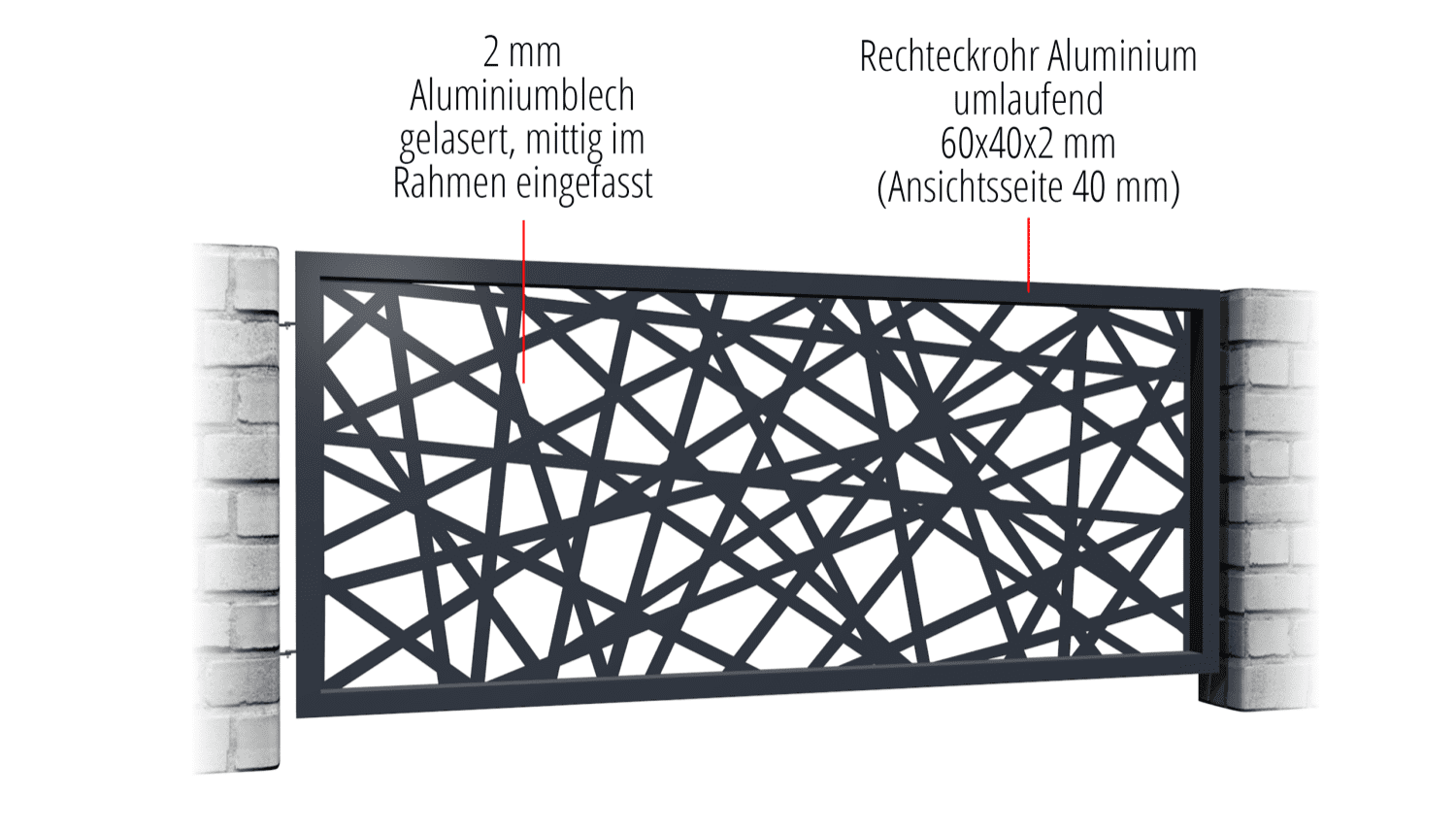 Gartenzaun Alu Laserschnitt Design AB 1