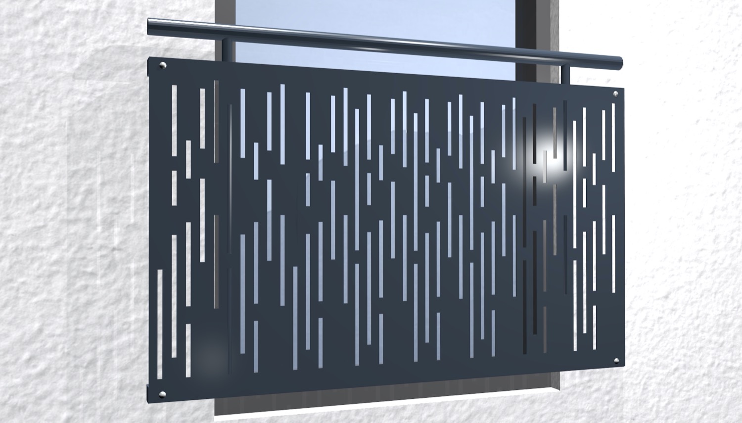 Französischer Balkon verzinkt Designblech Streifen vertikal