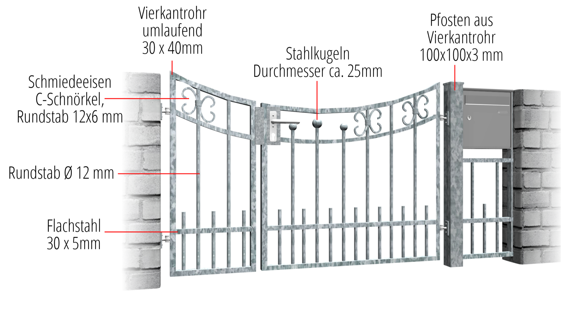 Gartentür verzinkt 2-flügelig Berlin, UB, BK