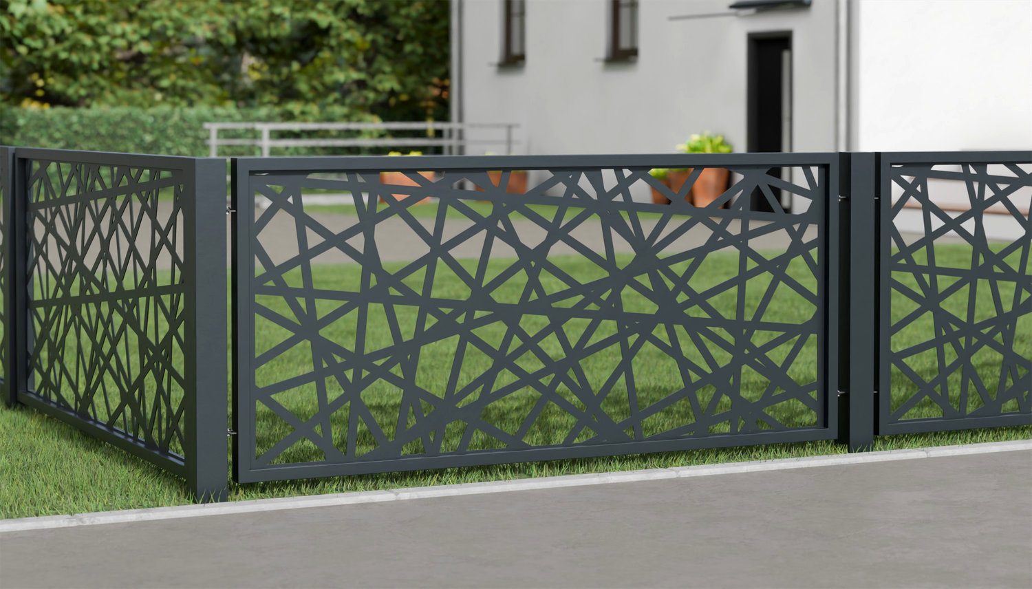 Gartenzaun Alu Laserschnitt Design AB 1