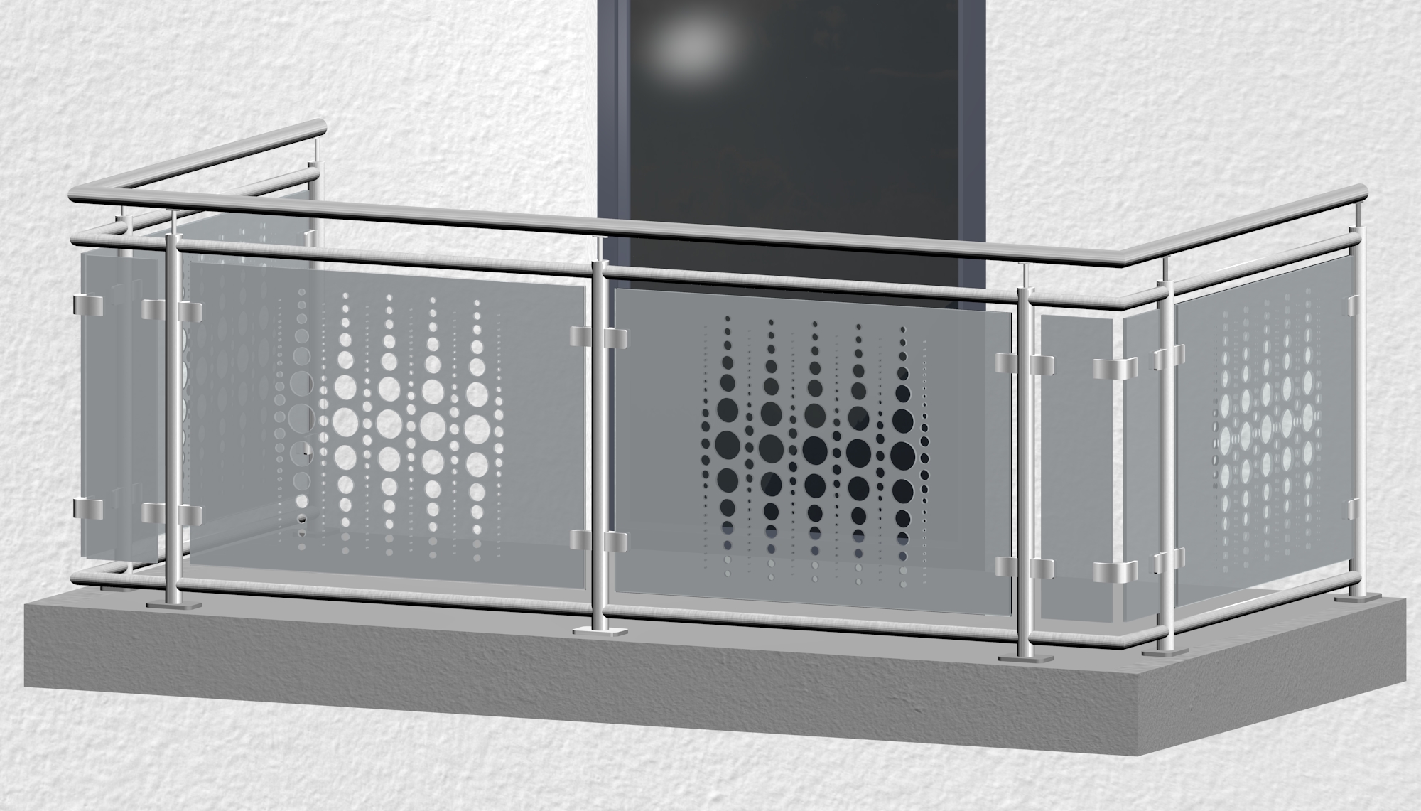 Balkongeländer Edelstahl Designglas PE