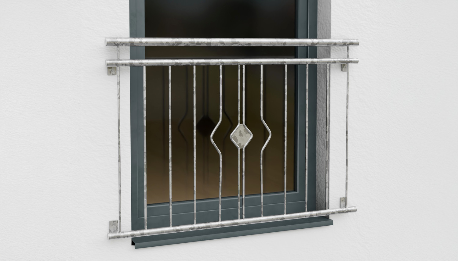Französischer Balkon verzinkt Rhombus Ornament 