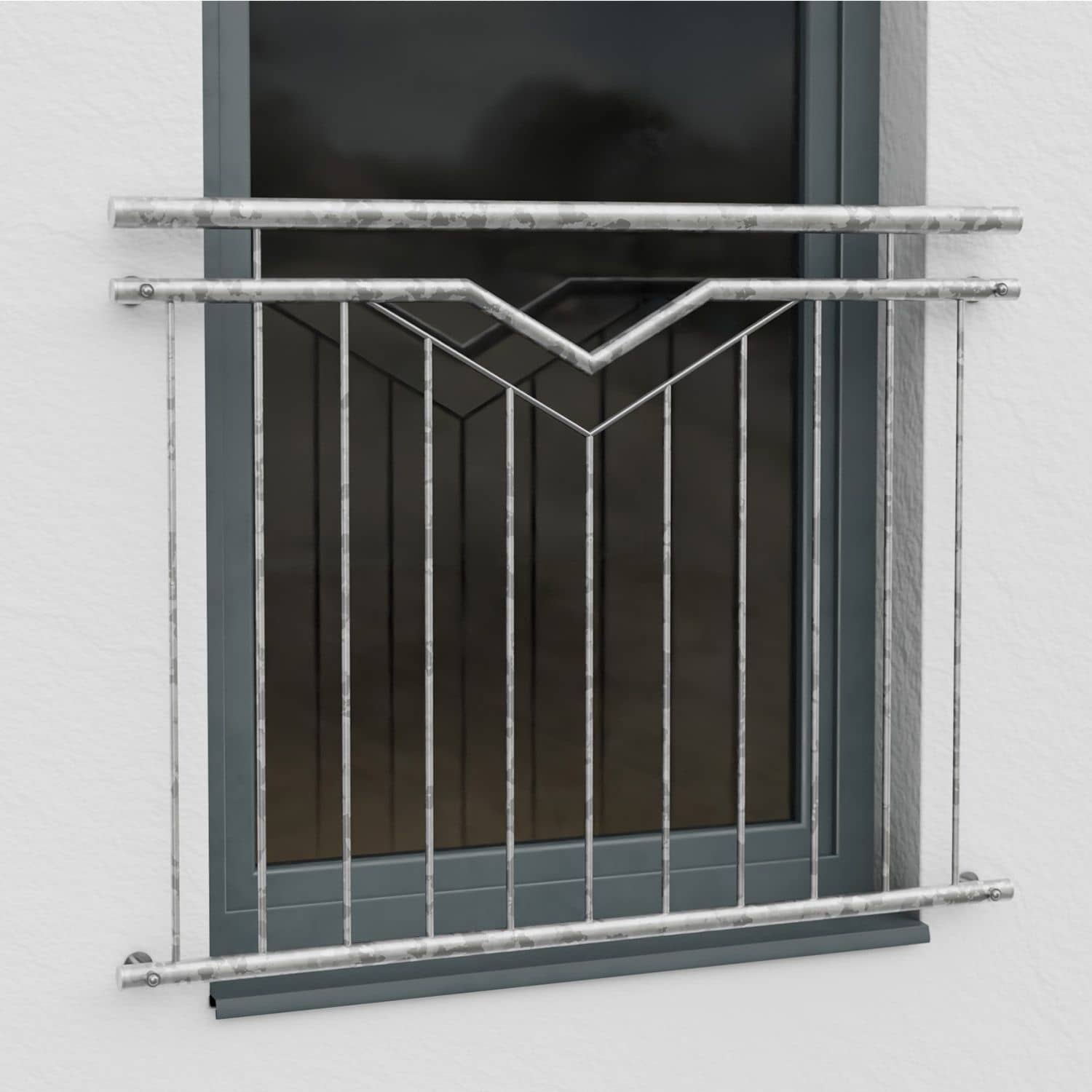 Französischer Balkon verzinkt Doppel-V