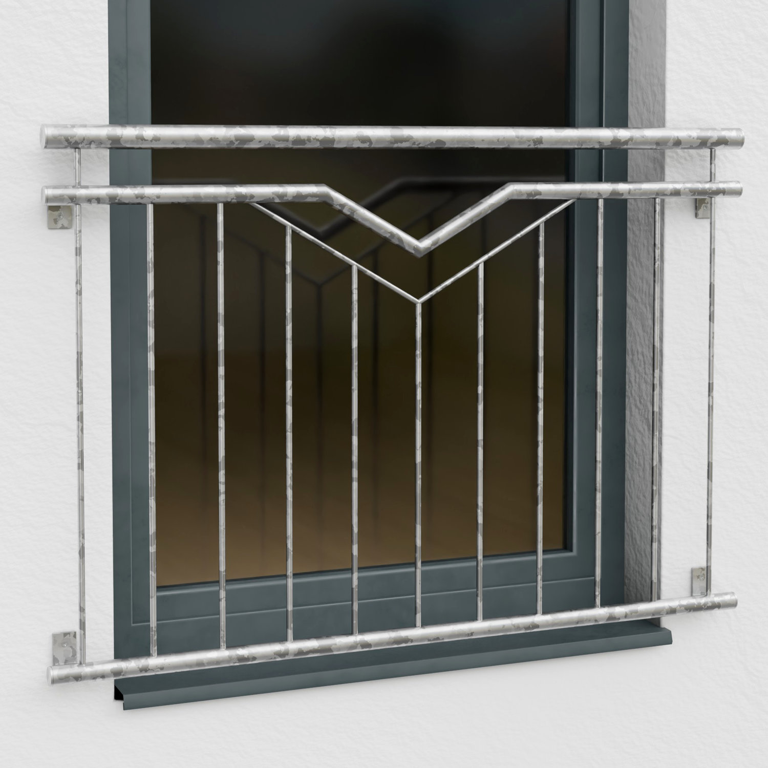 Französischer Balkon verzinkt Doppel-V