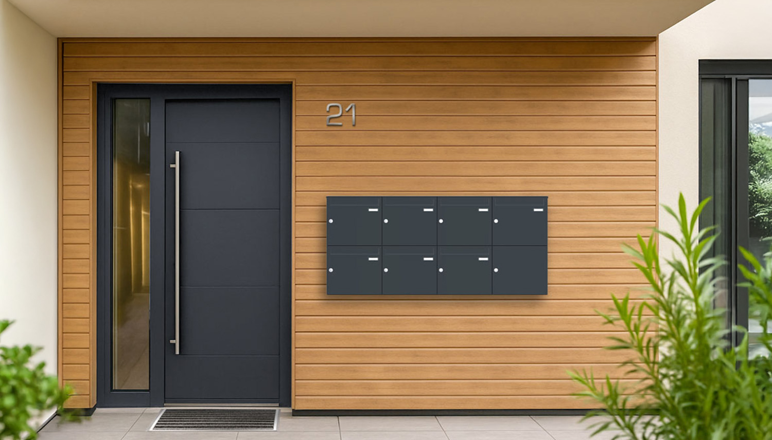 Briefkastenanlage | Aufputz | 7-fach | Senkrecht | Farbe