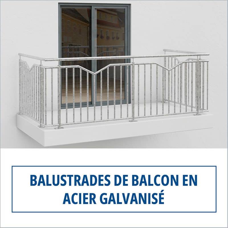 balustrades de balcon en acier galvanise