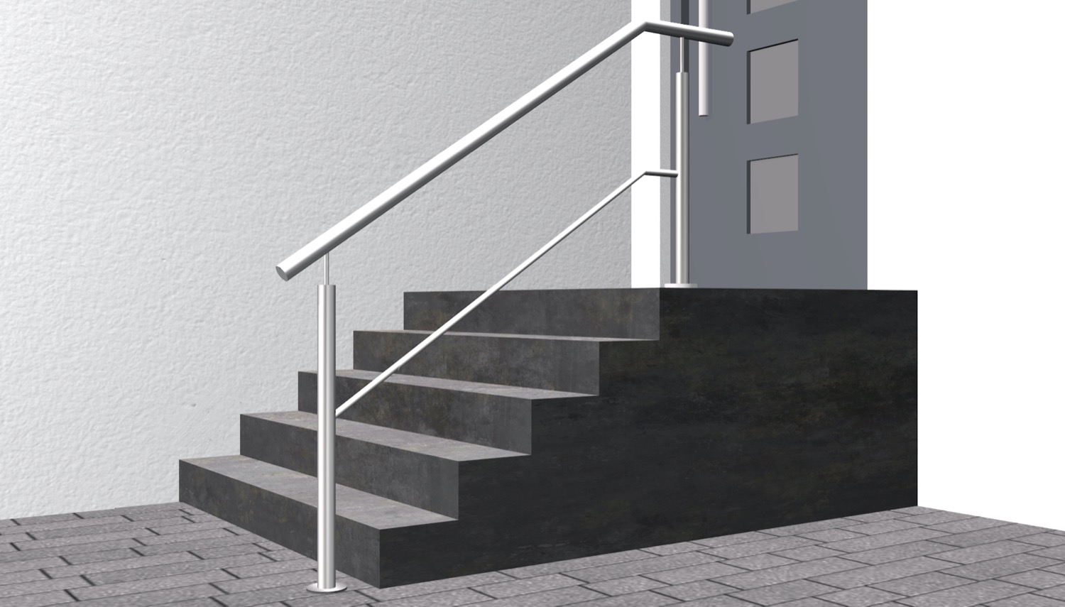Geländer Treppengeländer Edelstahl Handlauf Balkongeländer für Treppen Pfosten 