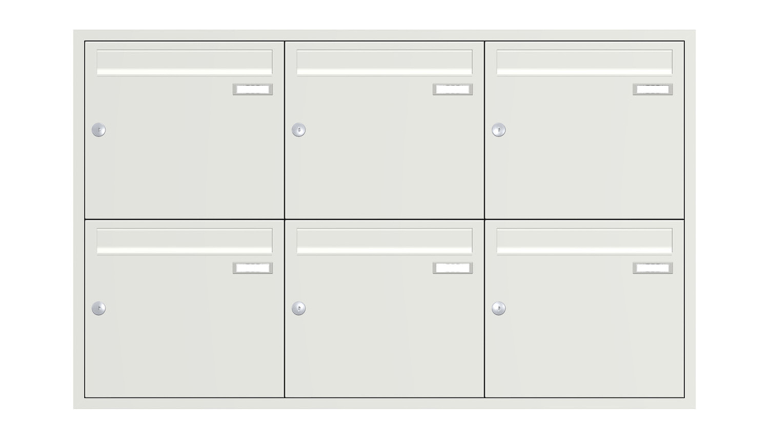 Briefkastenanlage | Unterputz | 6-fach | Senkrecht | Farbe