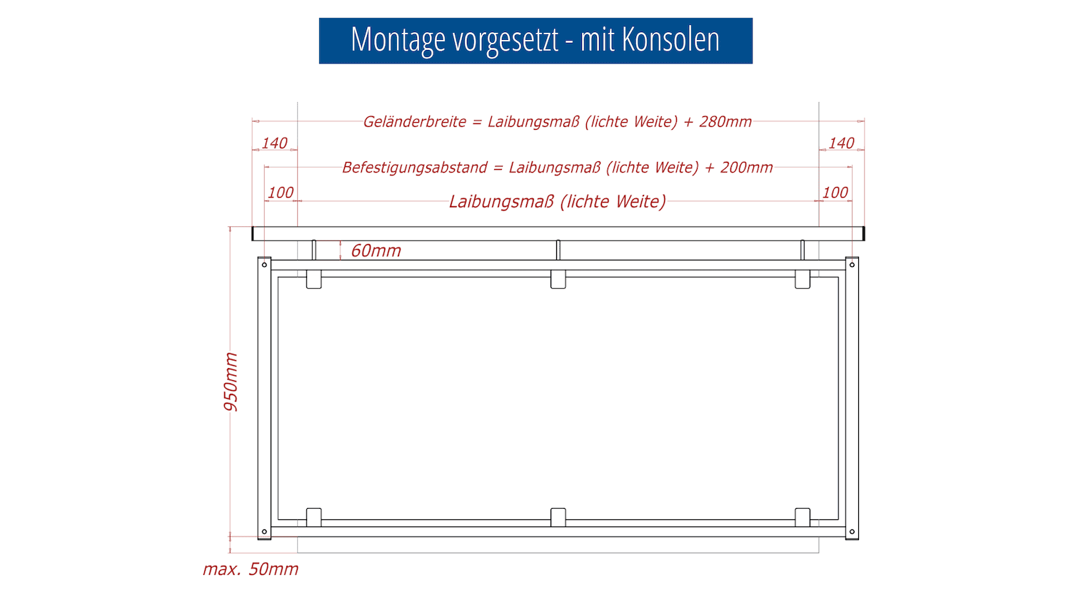 Französischer Balkon Edelstahl Designglas AB 1