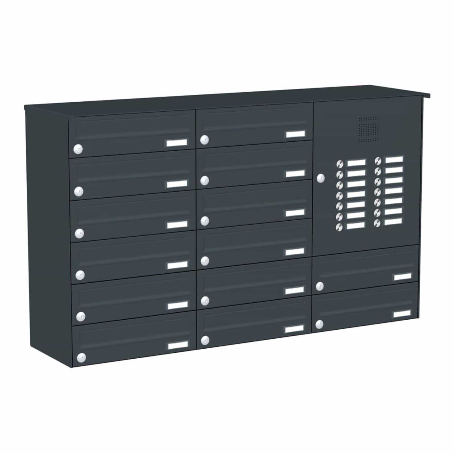 Briefkastenanlage | Aufputz | 14-fach | Waagerecht | Audio | Video | Farbe