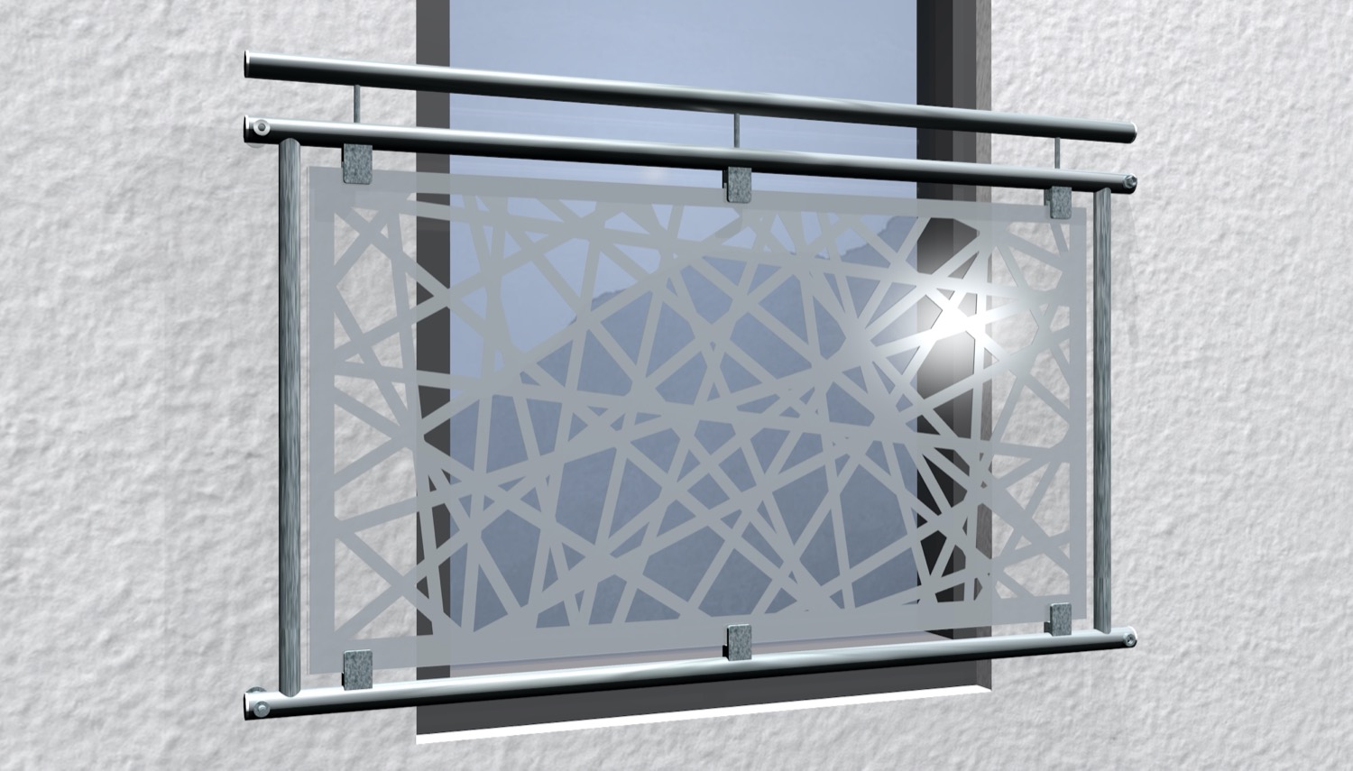 Französischer Balkon verzinkt Designglas AB 1