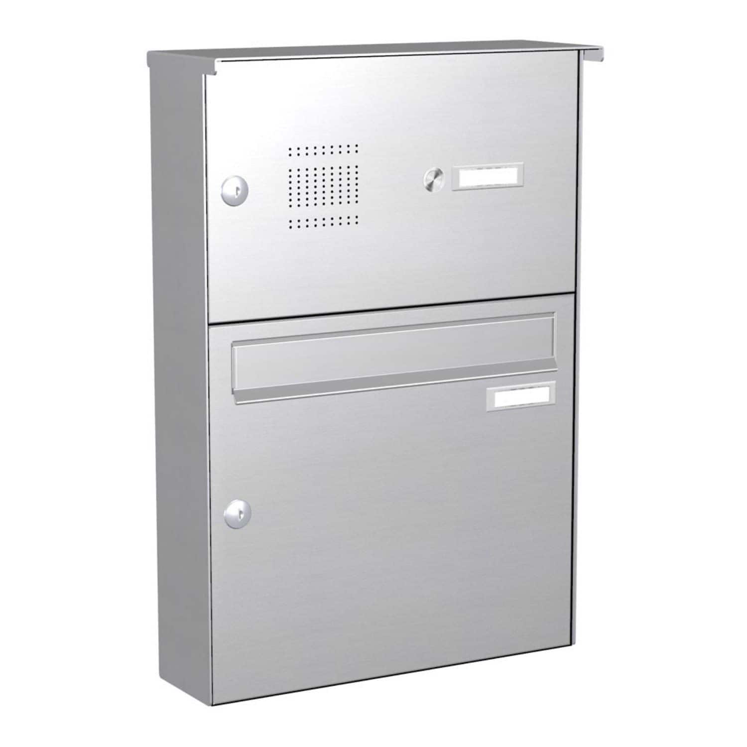 Briefkastenanlage | Aufputz | 1-fach | Senkrecht | Audio | Video | Edelstahl