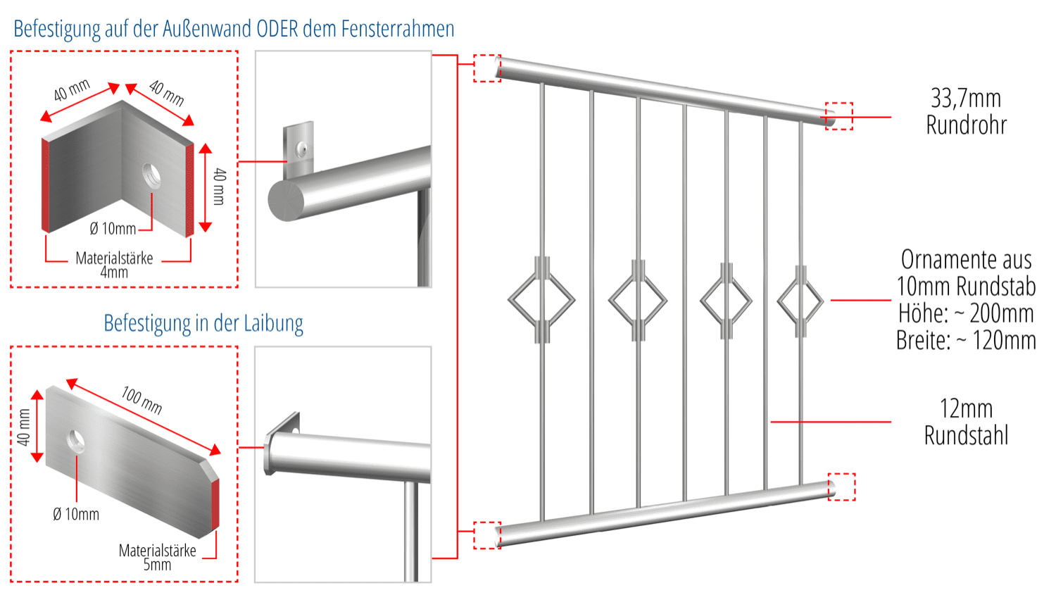 Fenstergitter Edelstahl Schweif 2