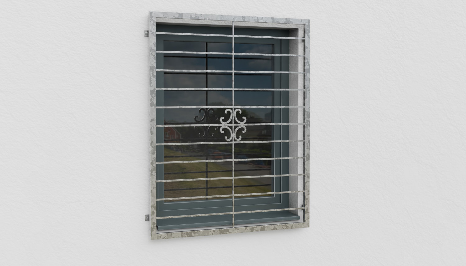 Fenstergitter verzinkt Blume