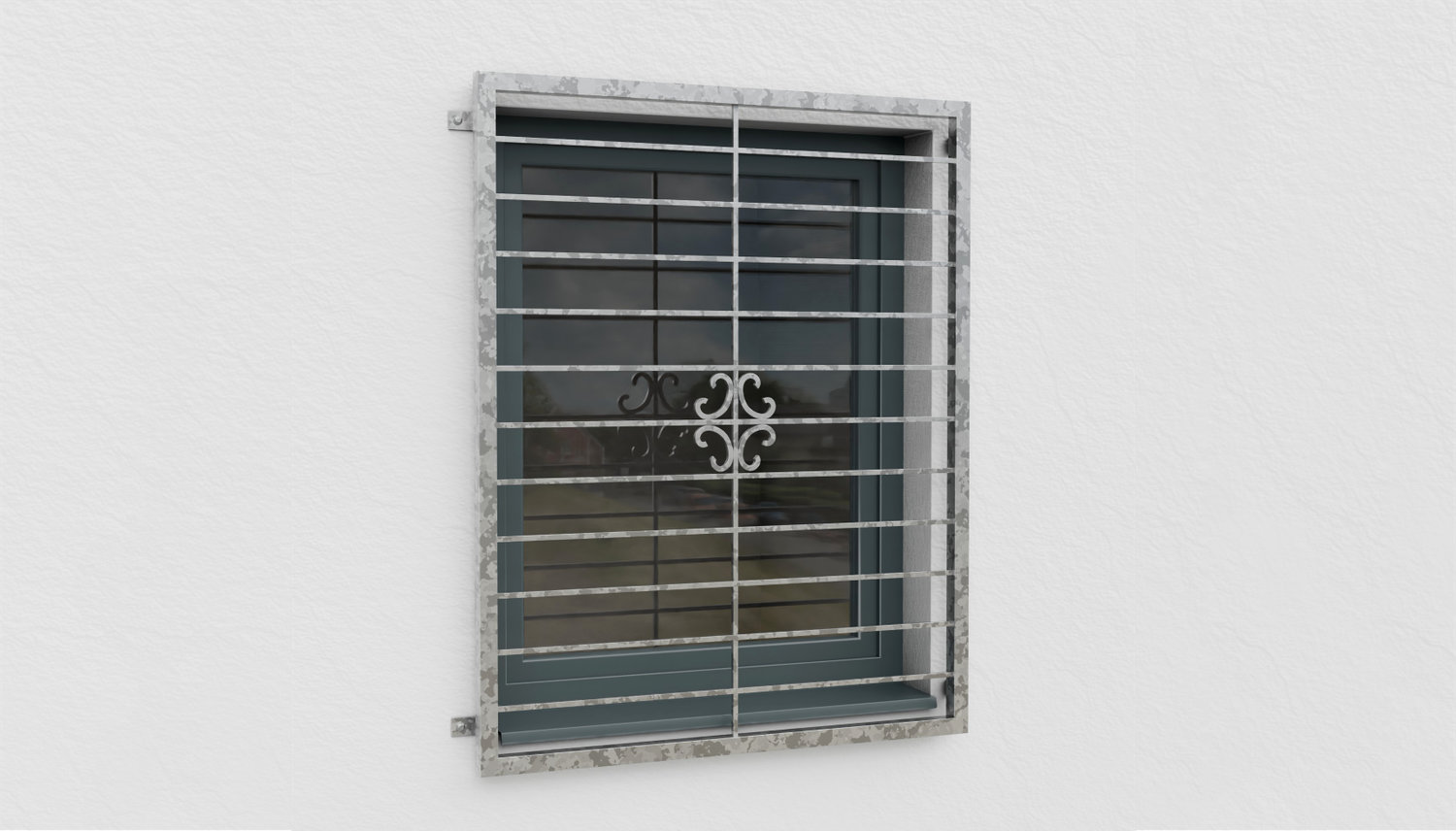 Fenstergitter verzinkt Blume