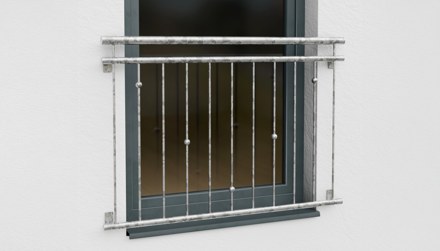 Französischer Balkon verzinkt V-Kugeln