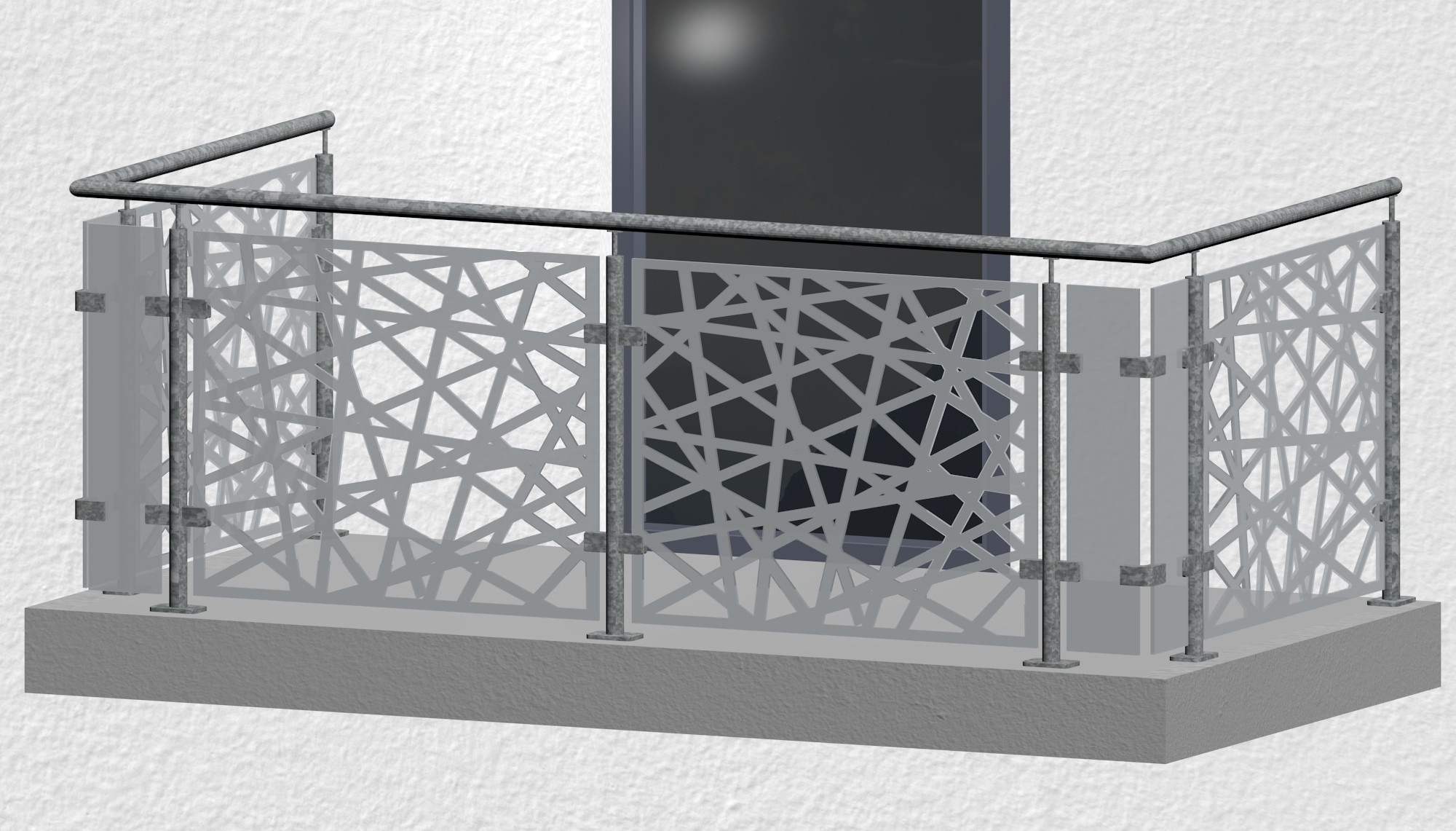 Balkongeländer verzinkt Designglas AB 1 MO 