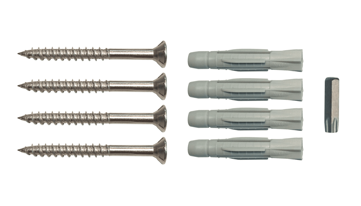 Montageset Edelstahl Gartentor 2-flügelig