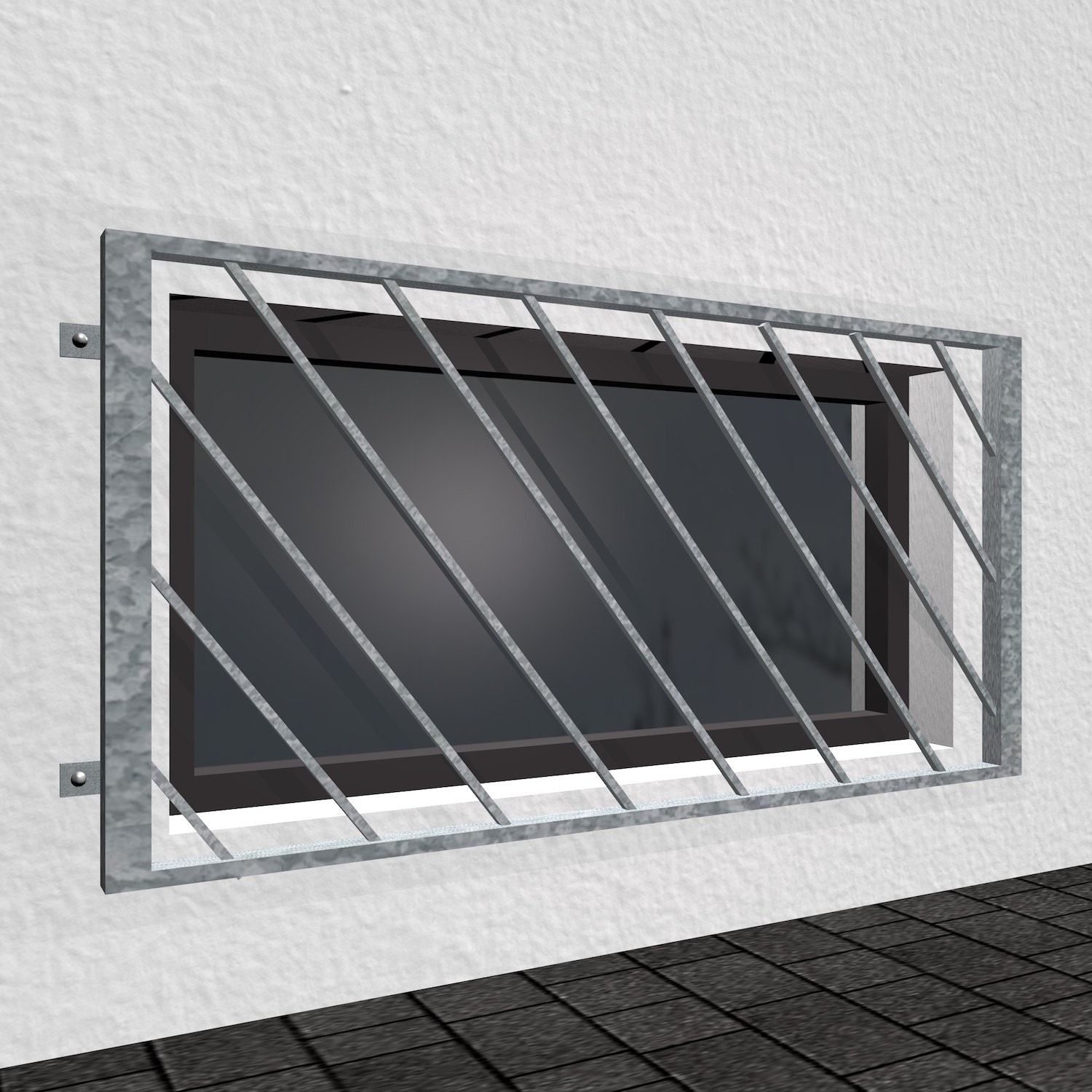 Kellerfenstergitter verzinkt Diagonalstab 2
