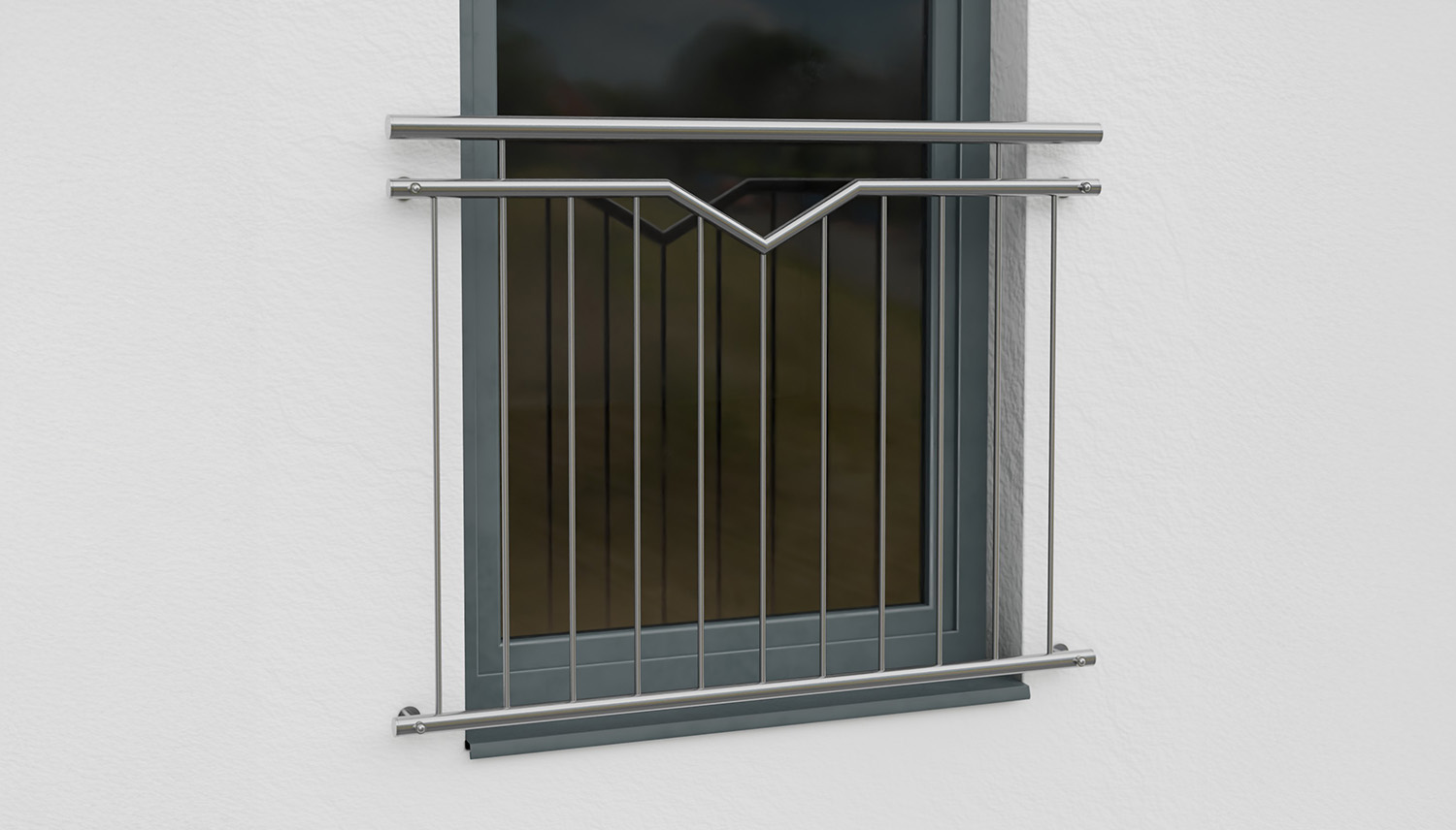 Französischer Balkon Edelstahl Einfach-V