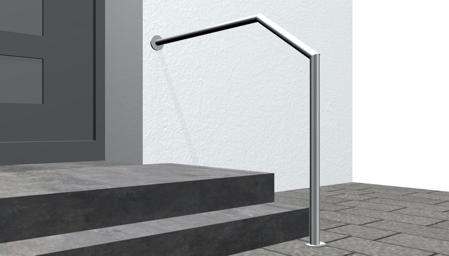 Treppenhandlauf Edelstahl abgewinkelt Wand-Treppe CL | metallbau