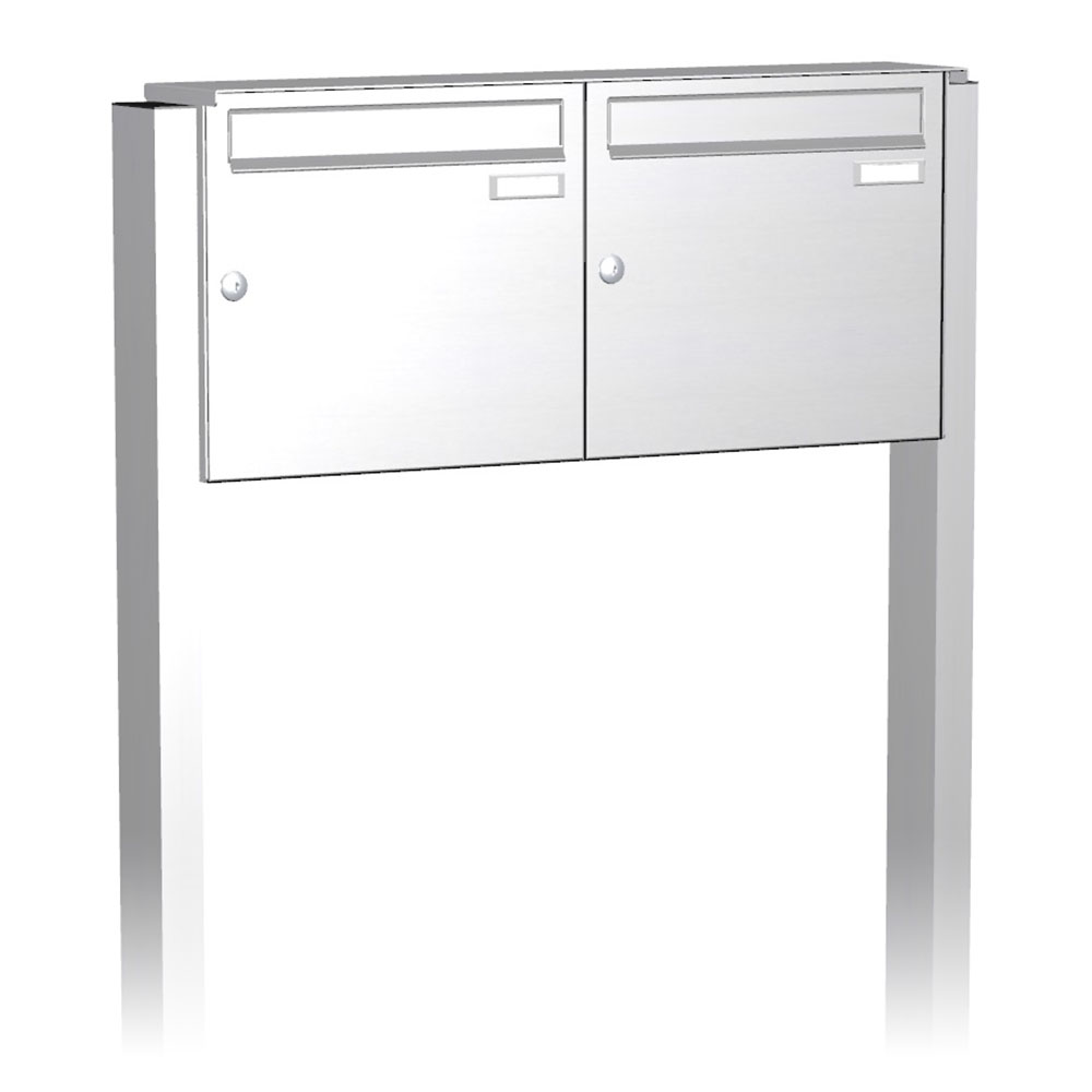 Briefkastenanlage | Freistehend | 2-fach | Senkrecht | Edelstahl