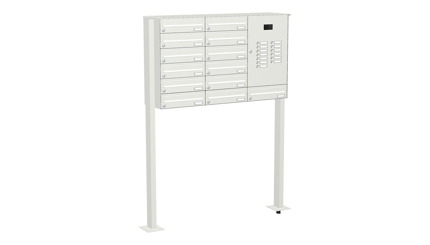Briefkastenanlage | Freistehend | 13-fach | Waagerecht | Audio | Video | Farbe