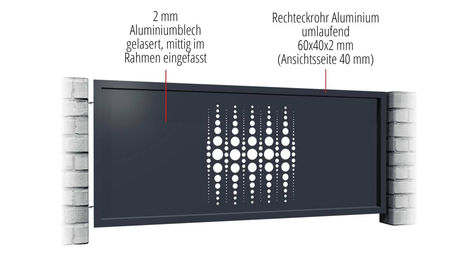 Gartenzaun Alu Laserschnitt Design PE