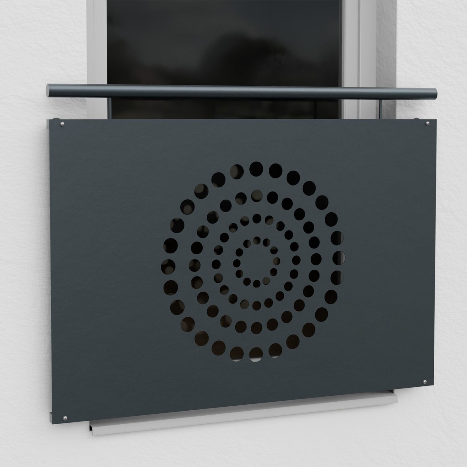 Französischer Balkon verzinkt Designblech Kreisringe