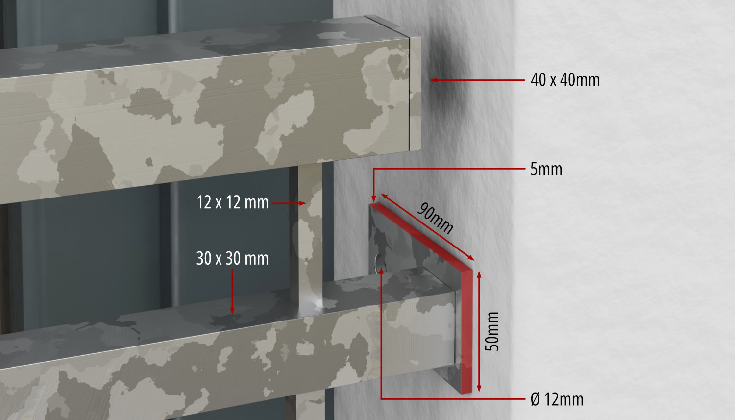 Französischer Balkon verzinkt Sonne Karo
