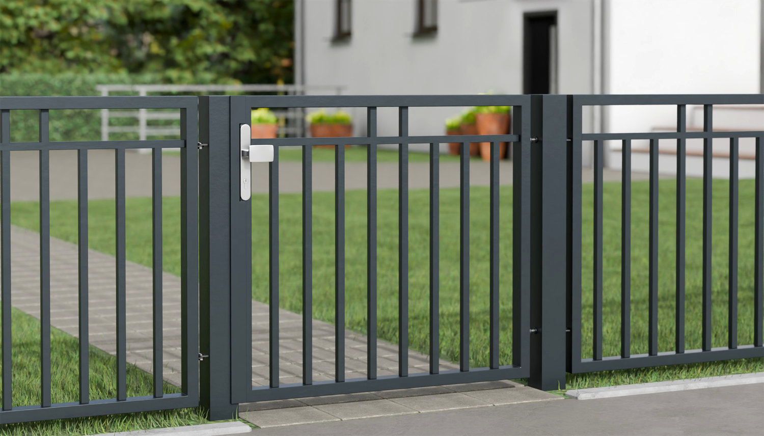 Gartentür Alu 1-flügelig Stabfüllung, GE