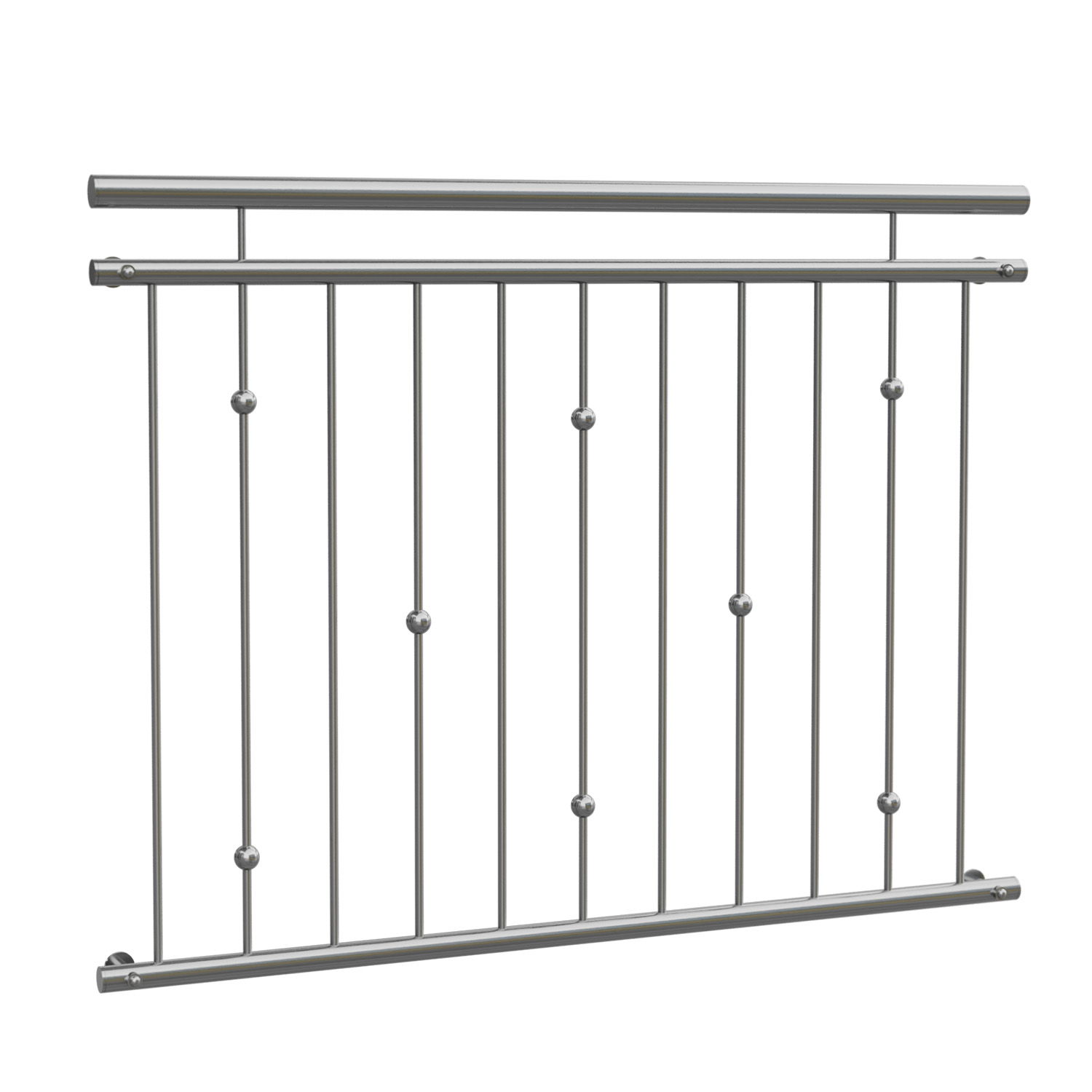 Französischer Balkon Edelstahl Kugeln versetzt 