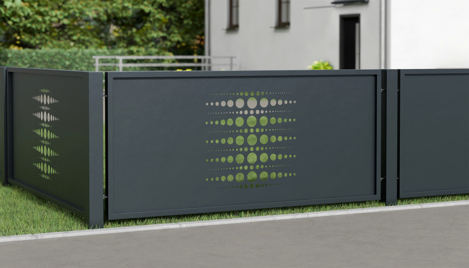 Gartenzaun Alu Laserschnitt Design PE 2