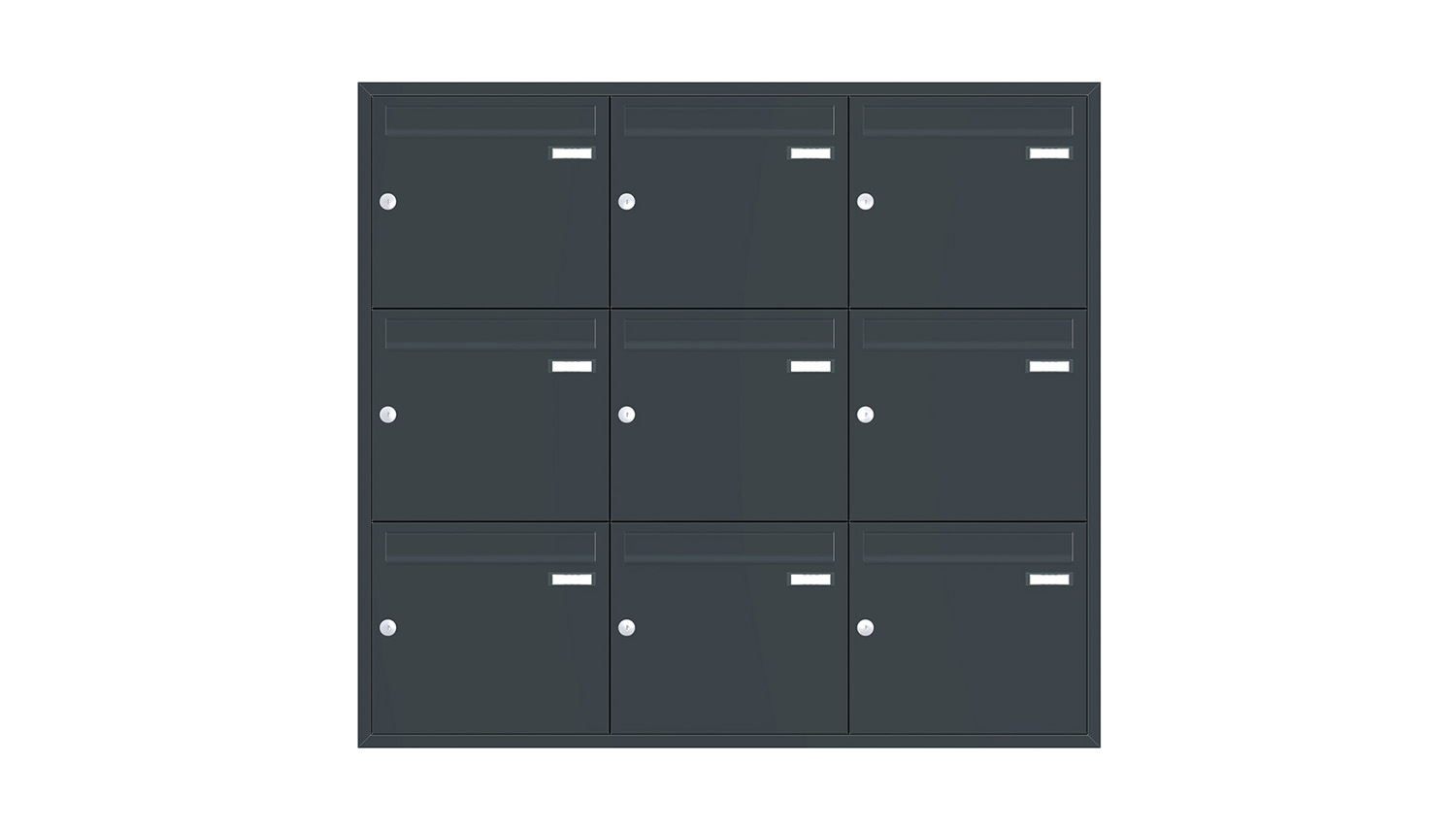 Briefkastenanlage | Unterputz | 9-fach | Senkrecht | Farbe