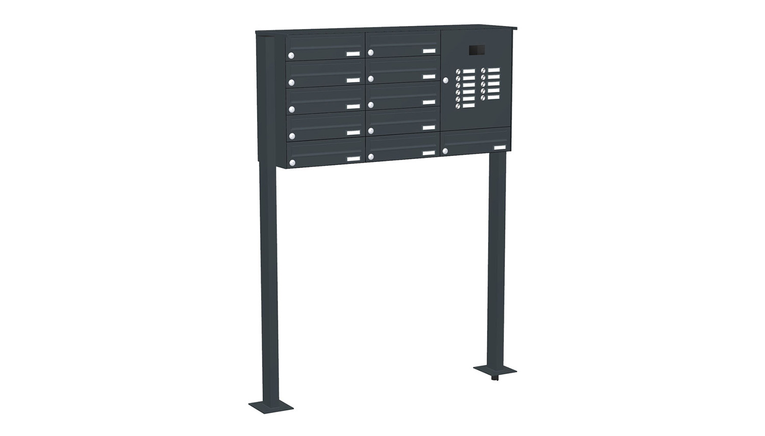 Briefkastenanlage | Freistehend | 11-fach | Waagerecht | Audio | Video | Farbe