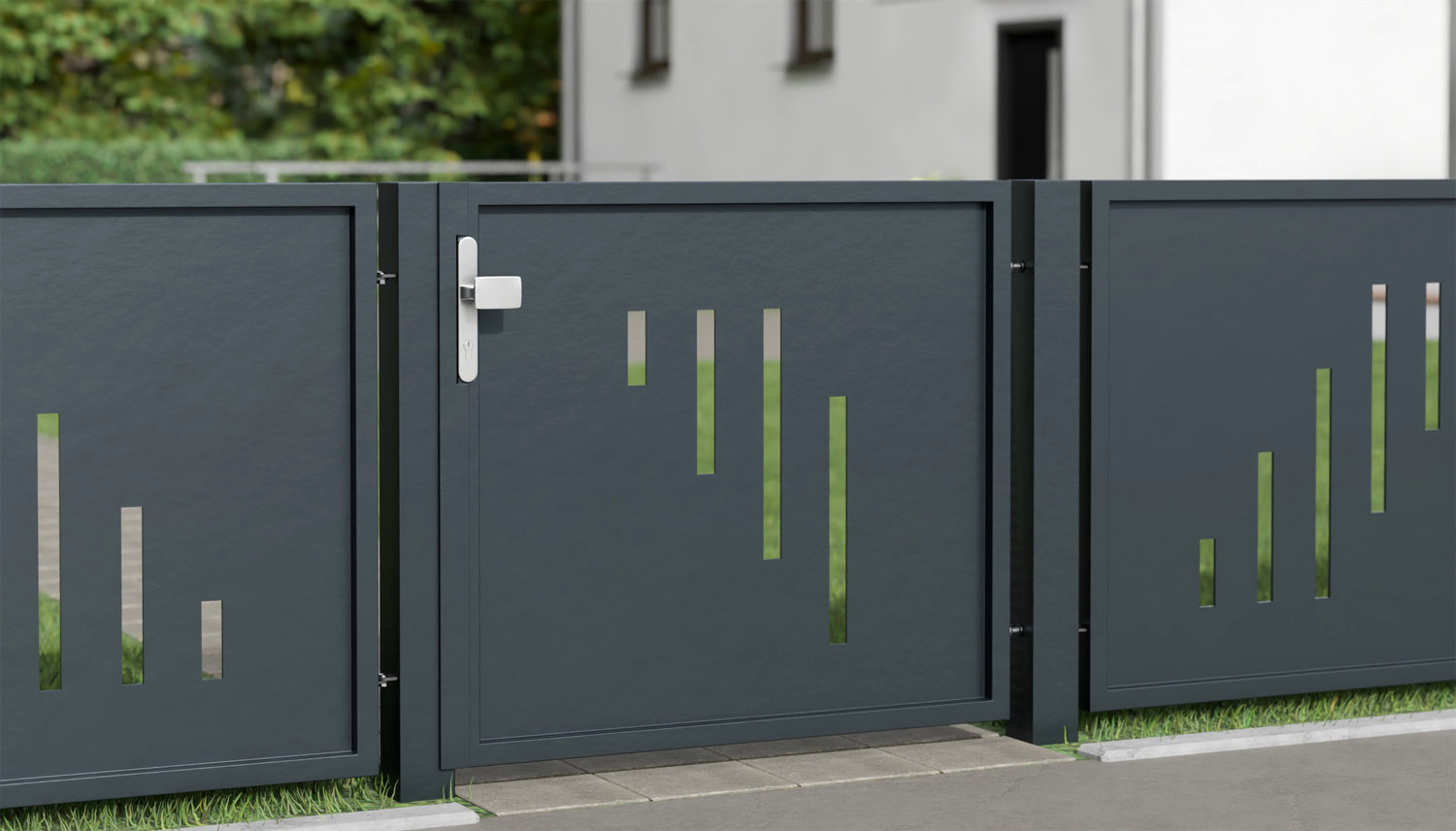 Gartentür Alu 1-flügelig Sichtschutz SG, GE