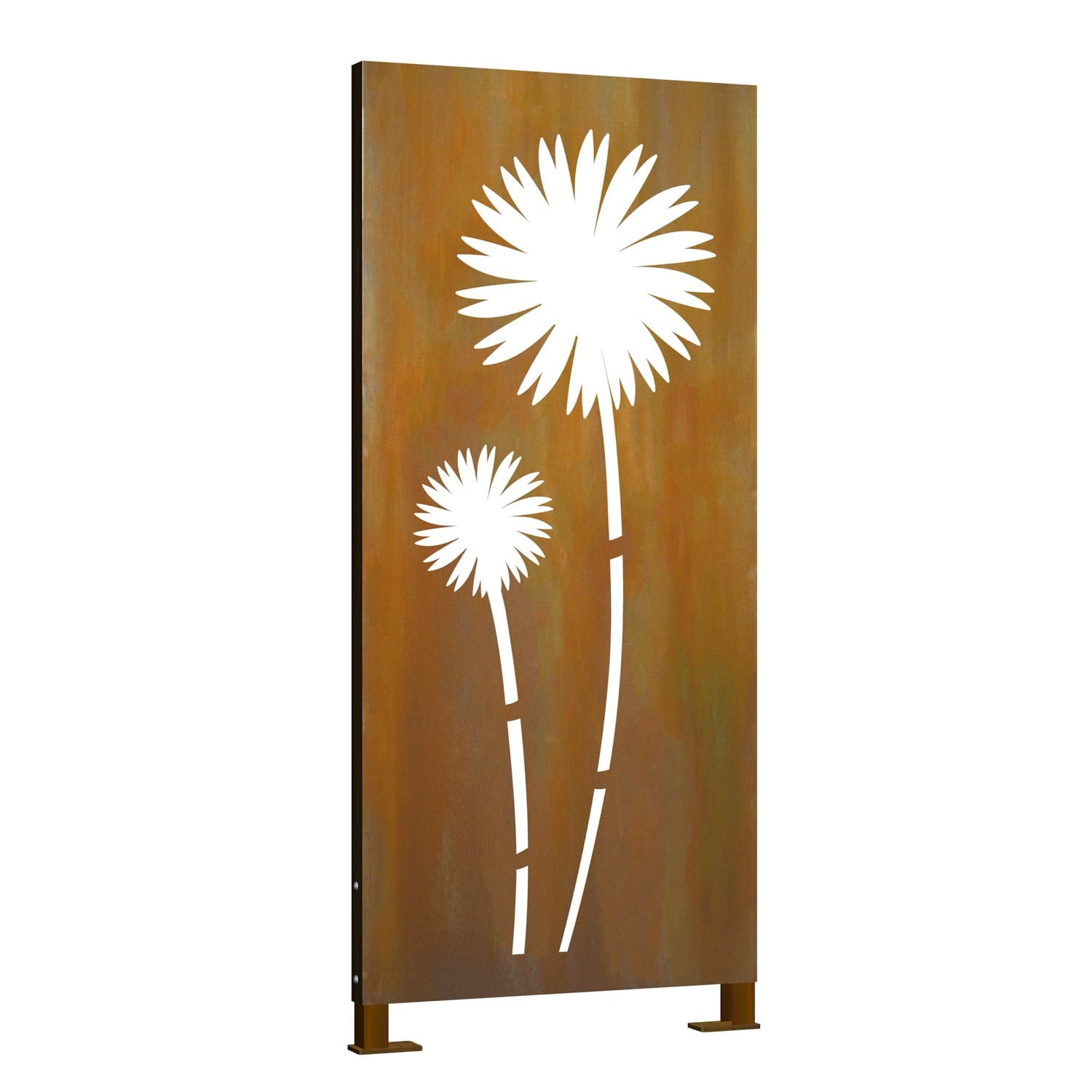 Sichtschutz Cortenstahl Stele Blume 2