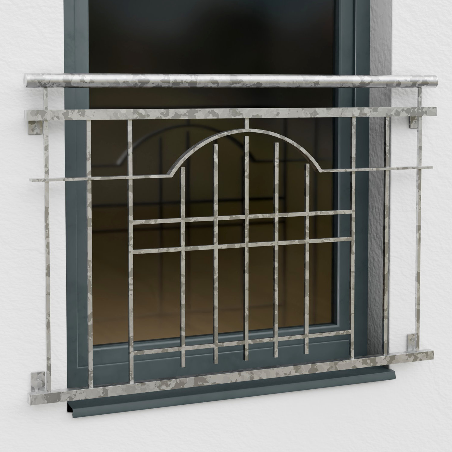 Französischer Balkon verzinkt Modern III Ornament 