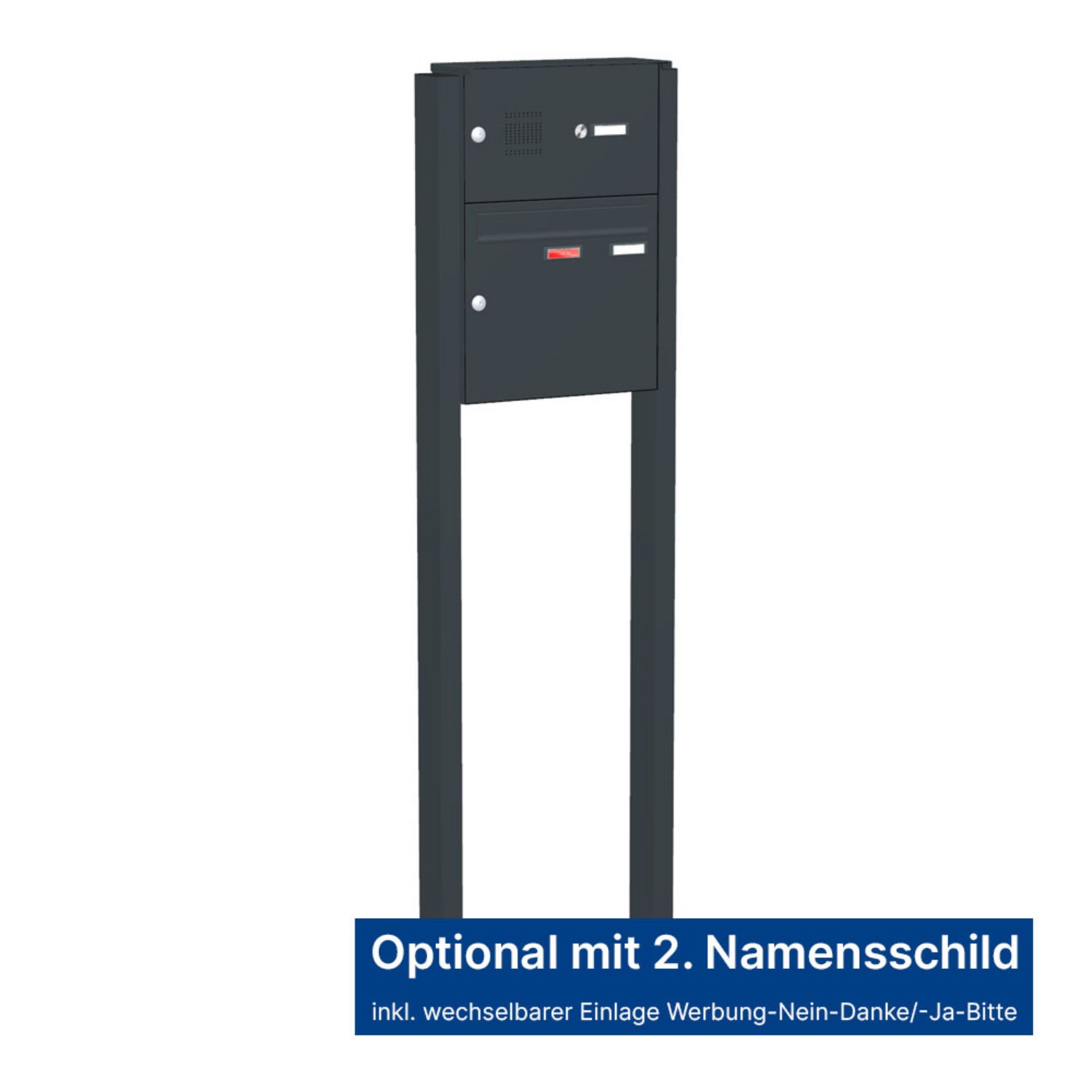 Briefkastenanlage | Freistehend | 1-fach | Senkrecht | Audio | Video | Farbe
